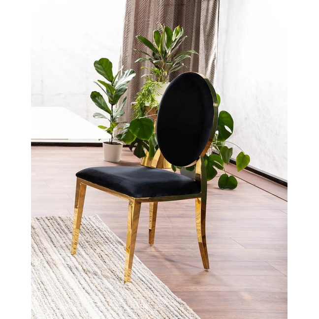 QUEEN VELVET chair Golden Frame/Black
