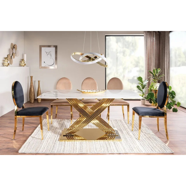 QUEEN VELVET chair Golden Frame/Black