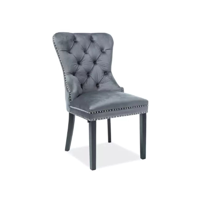 AUGUST VELVET Chair Black Frame