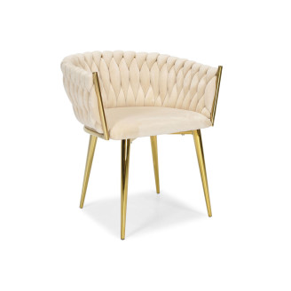 ROSA braided glamor chair - black and powder pink