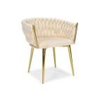 ROSA braided glamor chair - black and powder pink