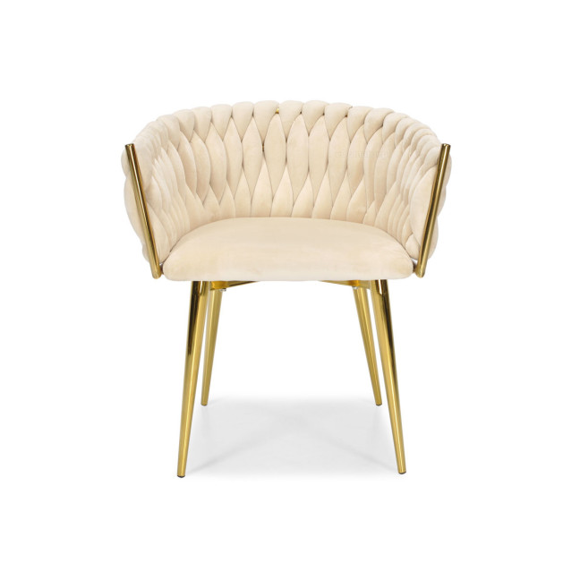 ROSA braided glamor chair - black and powder pink