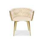 ROSA braided glamor chair - black and powder pink