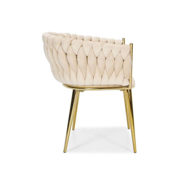 ROSA braided glamor chair - black and powder pink