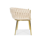 ROSA braided glamor chair - black and powder pink