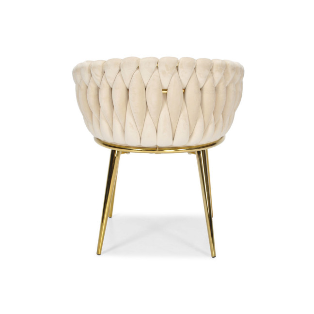 ROSA braided glamor chair - black and powder pink