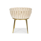 ROSA braided glamor chair - black and powder pink