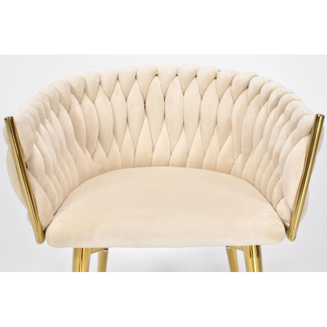 ROSA braided glamor chair - black and powder pink