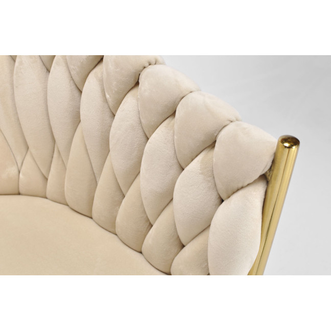 ROSA braided glamor chair - black and powder pink