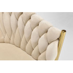 ROSA braided glamor chair - black and powder pink