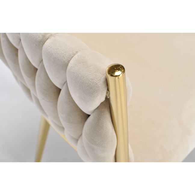 ROSA braided glamor chair - black and powder pink