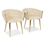 ROSA braided glamor chair - black and powder pink