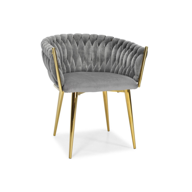 ROSA braided glamor chair - black and powder pink