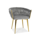 ROSA braided glamor chair - black and powder pink