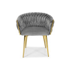 ROSA braided glamor chair - black and powder pink