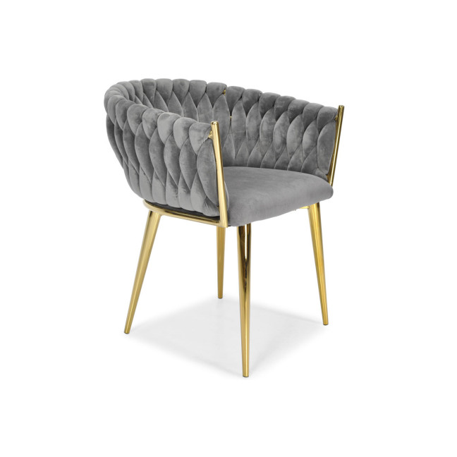 ROSA braided glamor chair - black and powder pink