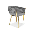 ROSA braided glamor chair - black and powder pink