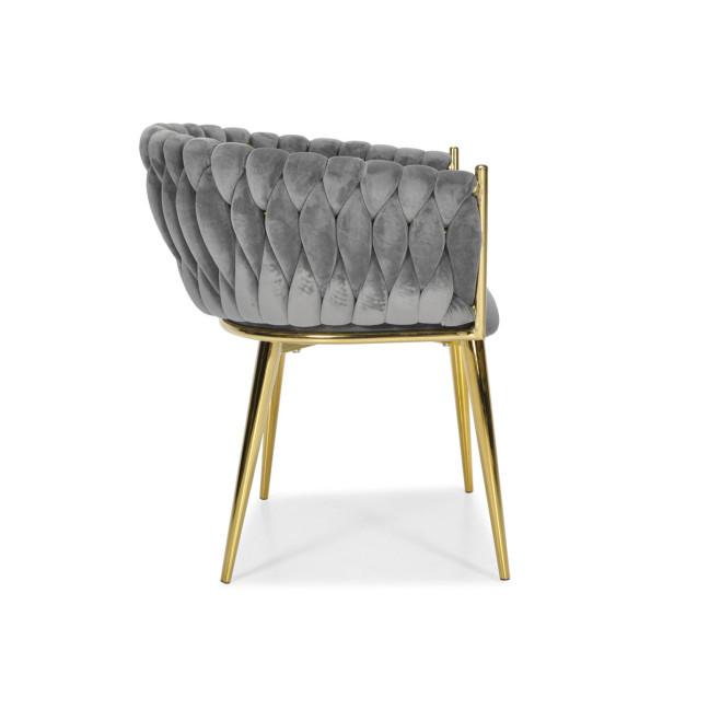 ROSA braided glamor chair - black and powder pink