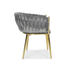 ROSA braided glamor chair - black and powder pink