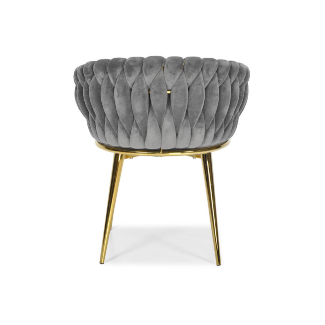 ROSA braided glamor chair - black and powder pink