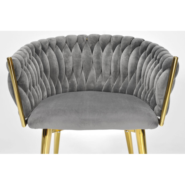 ROSA braided glamor chair - black and powder pink