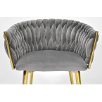 ROSA braided glamor chair - black and powder pink