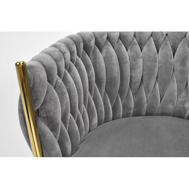 ROSA braided glamor chair - black and powder pink