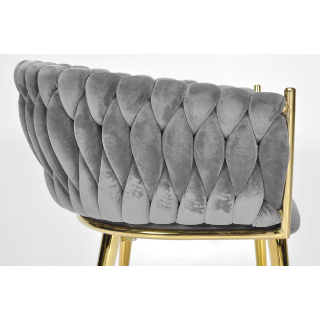 ROSA braided glamor chair - black and powder pink