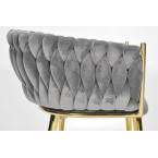 ROSA braided glamor chair - black and powder pink