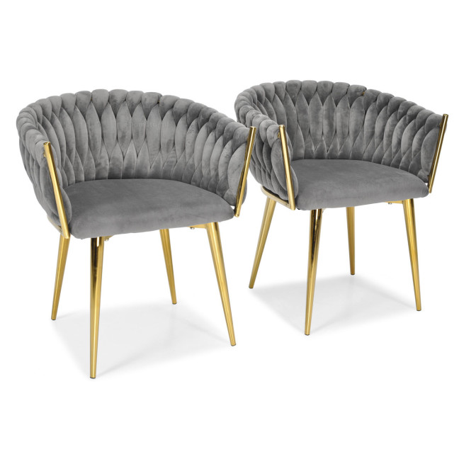 ROSA braided glamor chair - black and powder pink