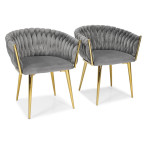 ROSA braided glamor chair - black and powder pink