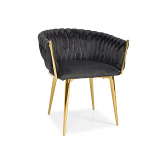 ROSA braided glamor chair - black and powder pink