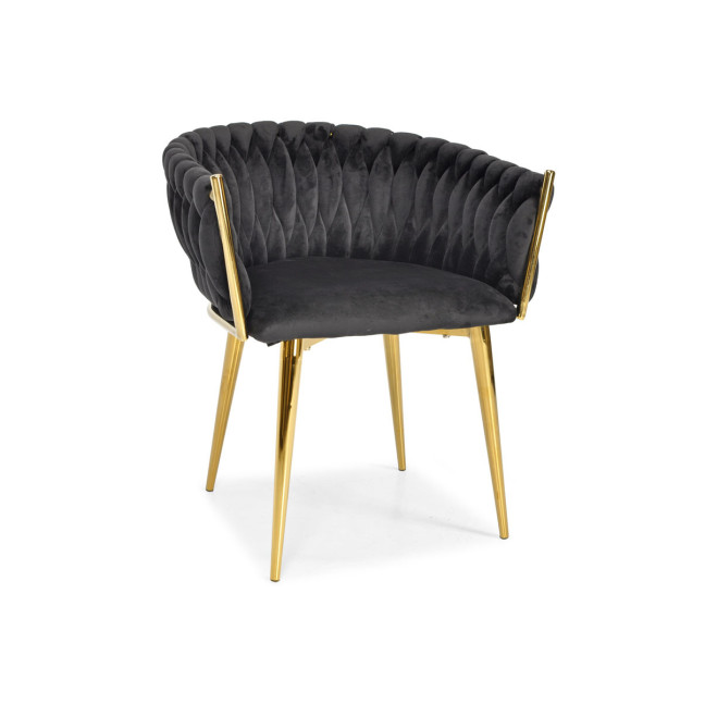 ROSA braided glamor chair - black and powder pink