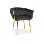 ROSA braided glamor chair - black and powder pink