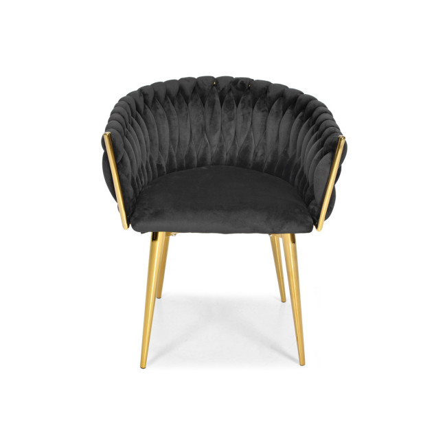 ROSA braided glamor chair - black and powder pink