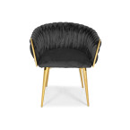 ROSA braided glamor chair - black and powder pink