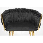 ROSA braided glamor chair - black and powder pink