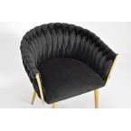 ROSA braided glamor chair - black and powder pink