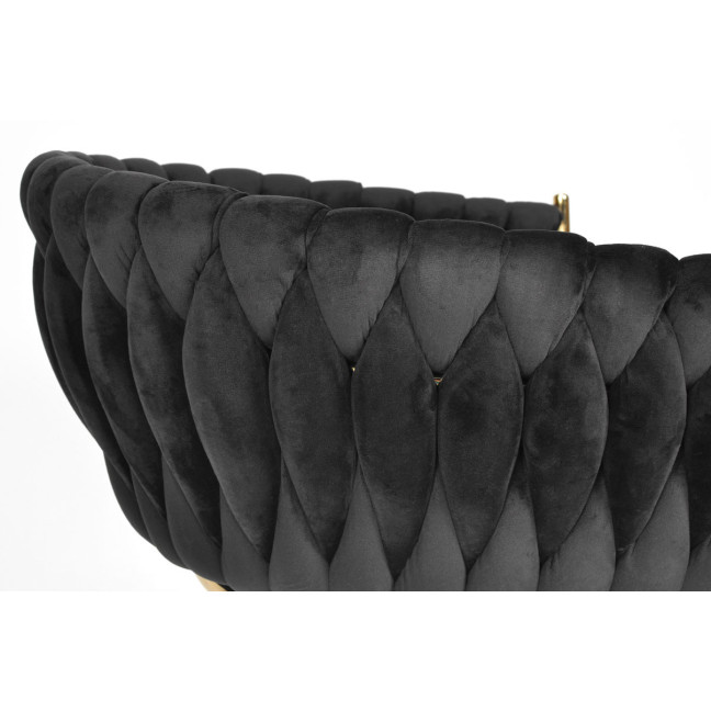 ROSA braided glamor chair - black and powder pink