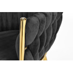 ROSA braided glamor chair - black and powder pink