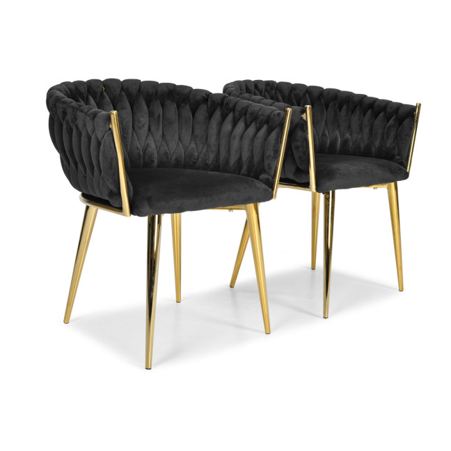 ROSA braided glamor chair - black and powder pink