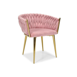 ROSA braided glamor chair - black and powder pink