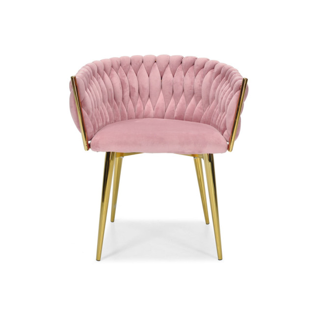 ROSA braided glamor chair - black and powder pink
