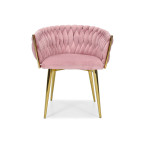 ROSA braided glamor chair - black and powder pink