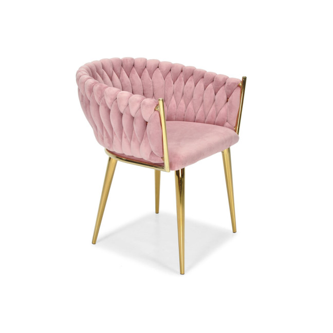 ROSA braided glamor chair - black and powder pink