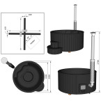 DeLux 200 Hot Tub - Luxurious Outdoor Spa BLACK