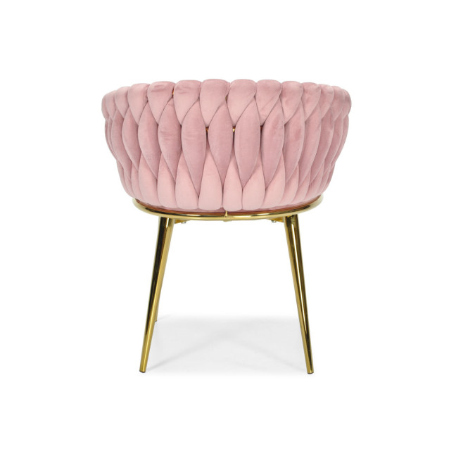 ROSA braided glamor chair - black and powder pink