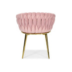 ROSA braided glamor chair - black and powder pink