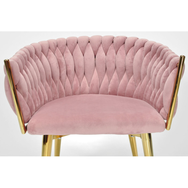 ROSA braided glamor chair - black and powder pink