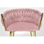 ROSA braided glamor chair - black and powder pink